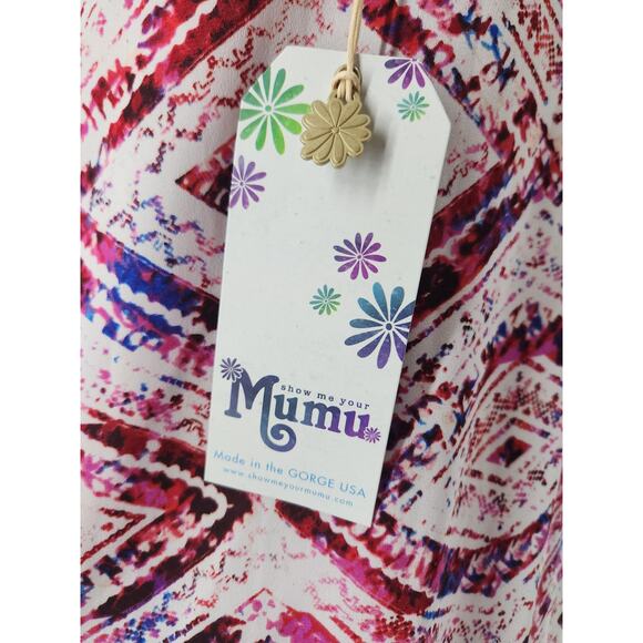 Show Me Your Mumu Circus Mini Dress Women's M Pink Abstract Slip Lined NWT - Picture 5 of 7